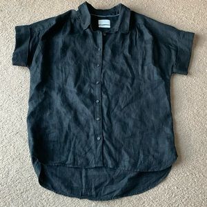 J crew shirt sz M black linen